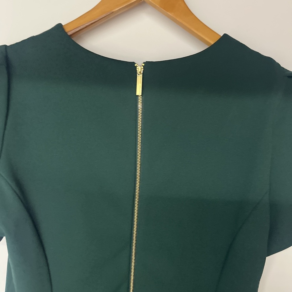 Calvin Klein Emerald Green Sheath Dress Size 14 Career Cocktail Midi - Picture 13 of 15